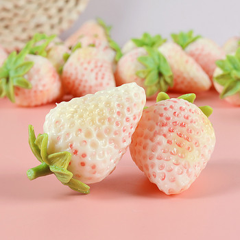 1PC Розова изкуствена ягода Направи си сам изкуствени плодове Пластмасови фалшиви плодове за Коледа Домашна сватбена декорация Фотореквизит