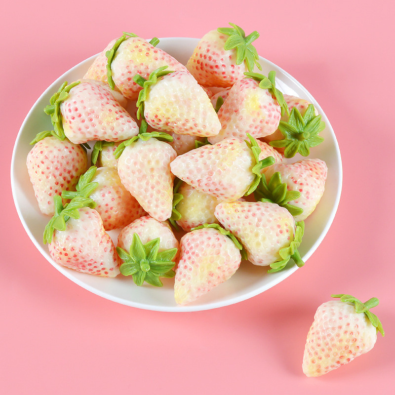 1 tk roosa kunstmaasikas DIY kunstlikud puuviljad plastist võltspuuviljad jõuludeks kodu pulmakaunistuseks fotorekvisiidid