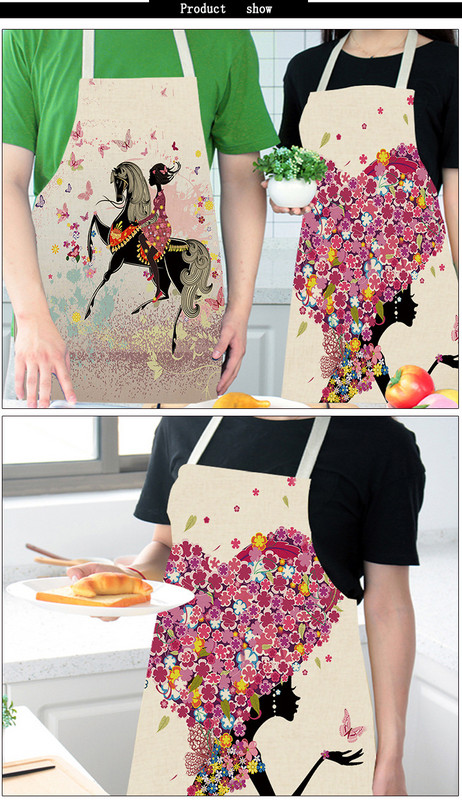 Hongbo 1 tk puuvillane linane lilleline liblikas tüdrukule trükitud köögipõlled naistele koduseks toiduvalmistamiseks küpsetamiseks vöökoha rinnatükk Pinafore