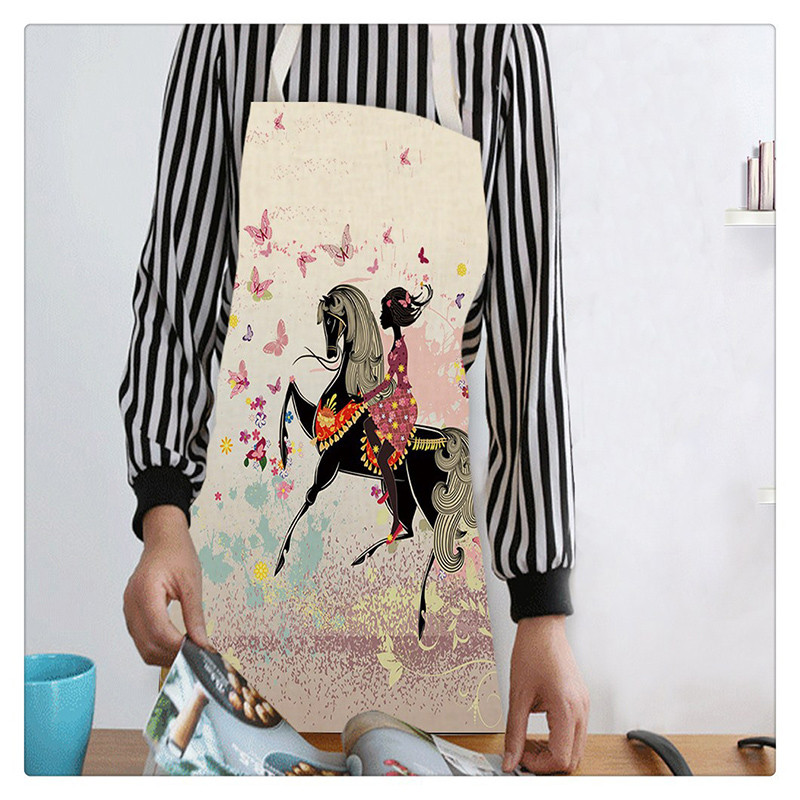 Hongbo 1 tk puuvillane linane lilleline liblikas tüdrukule trükitud köögipõlled naistele koduseks toiduvalmistamiseks küpsetamiseks vöökoha rinnatükk Pinafore