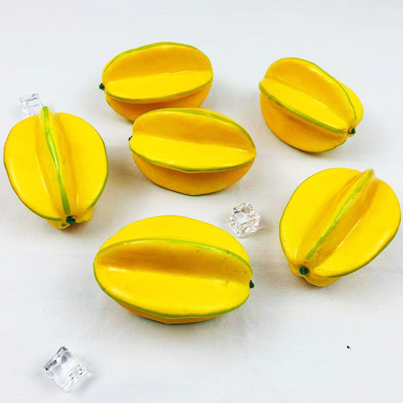 Kunstlikud puuviljad võltskarambola DIY käsitöö toidufotograafia rekvisiidid Jõuluhalloweeni pidu Kodukaunistus võltsviljade ornament