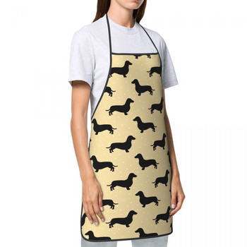 Κοντό τρίχωμα Dachshund Κρέμα μοτίβο λουκάνικο ποδιά σκύλου για άνδρες γυναίκες Wiener Unisex Κουζίνα Chef Bib Tablier Κουζίνα Μαγειρική Ψήσιμο