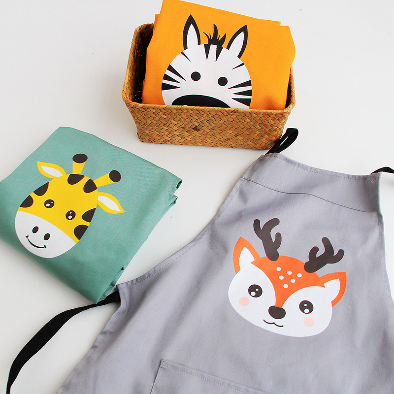 1τεμ Deer Zebra Ζέβρα Ποδιά με μοτίβο καμηλοπάρδαλης Γυναίκα Ενήλικα Παιδιά Σαλιάρες Μαγειρική Σπίτι Ψητοπωλείο Καθαρισμός Ποδιά Κουζίνας 46191