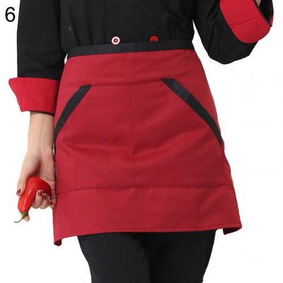 8 Stiilis Universaalne Unisex Poole rinnaga rinnatükiga põll Restoran Köök Kohvik Teepood Ettekandja vormiriietus vöökoht lühike põll taskutega