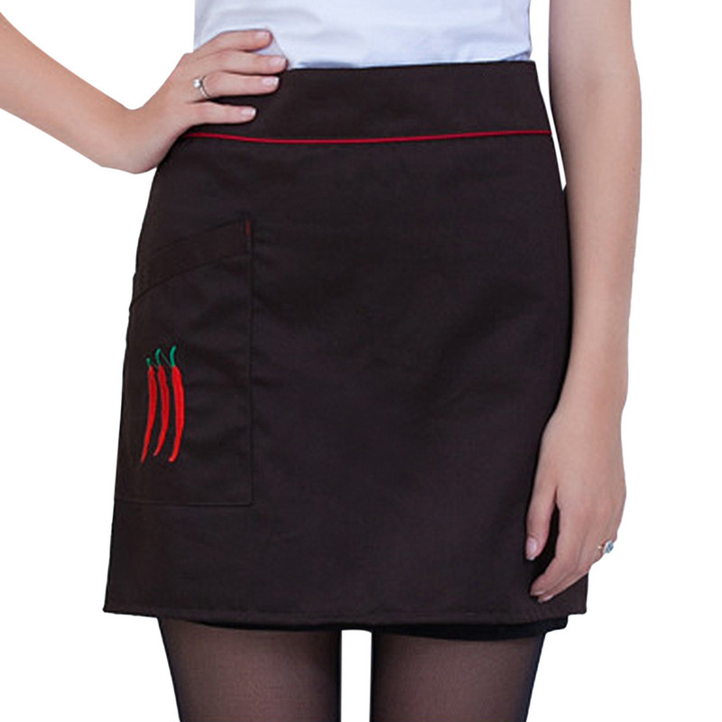 8 Stiilis Universaalne Unisex Poole rinnaga rinnatükiga põll Restoran Köök Kohvik Teepood Ettekandja vormiriietus vöökoht lühike põll taskutega
