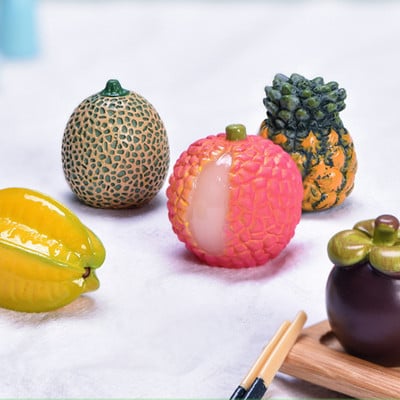 Simulation Resin Fruit Miniature Στολίδια Mango Lemon Lychee Pineapple Παιδικό πάρτι DIY Micro Landscape Αξεσουάρ