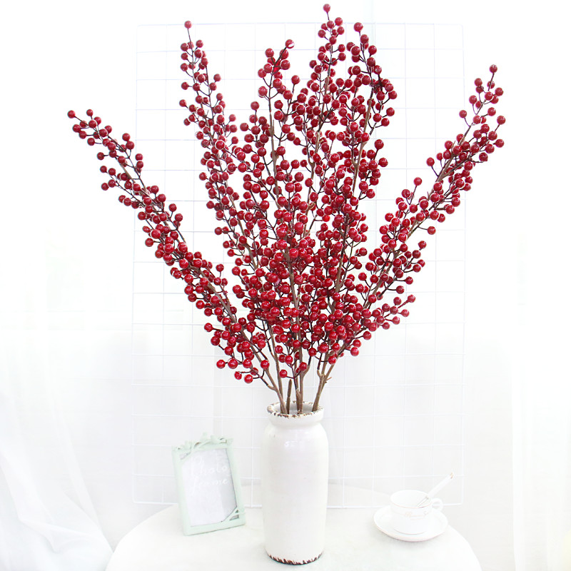 12 Forksi Jõulud Väikesed Punased Marjad Simulatsioon Vahtplastist Holly Red Pidulikud Puuviljad Kodu Jõulud isetegemise dekoratiivsed tarvikud