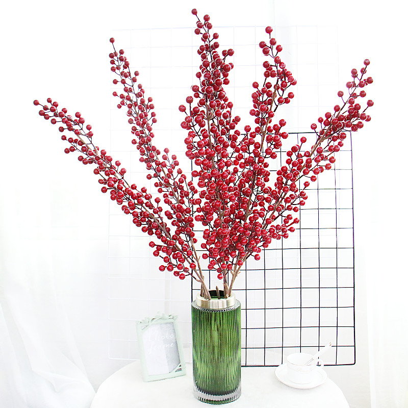 12 Forksi Jõulud Väikesed Punased Marjad Simulatsioon Vahtplastist Holly Red Pidulikud Puuviljad Kodu Jõulud isetegemise dekoratiivsed tarvikud