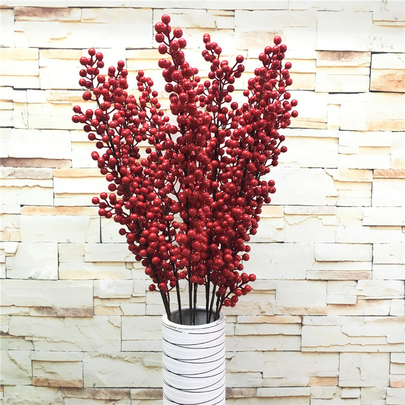 12 Forksi Jõulud Väikesed Punased Marjad Simulatsioon Vahtplastist Holly Red Pidulikud Puuviljad Kodu Jõulud isetegemise dekoratiivsed tarvikud