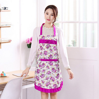 Γυναικεία παπιγιόν μοτίβο λουλουδιών Ποδιά για ενήλικες Σαλιάρες σπιτιού Μαγειρική ψησίματος Καφετέρια Καθαρισμός Μανίκια Ποδιές Αξεσουάρ κουζίνας