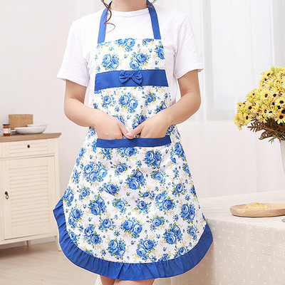 Γυναικεία παπιγιόν μοτίβο λουλουδιών Ποδιά για ενήλικες Σαλιάρες σπιτιού Μαγειρική ψησίματος Καφετέρια Καθαρισμός Μανίκια Ποδιές Αξεσουάρ κουζίνας