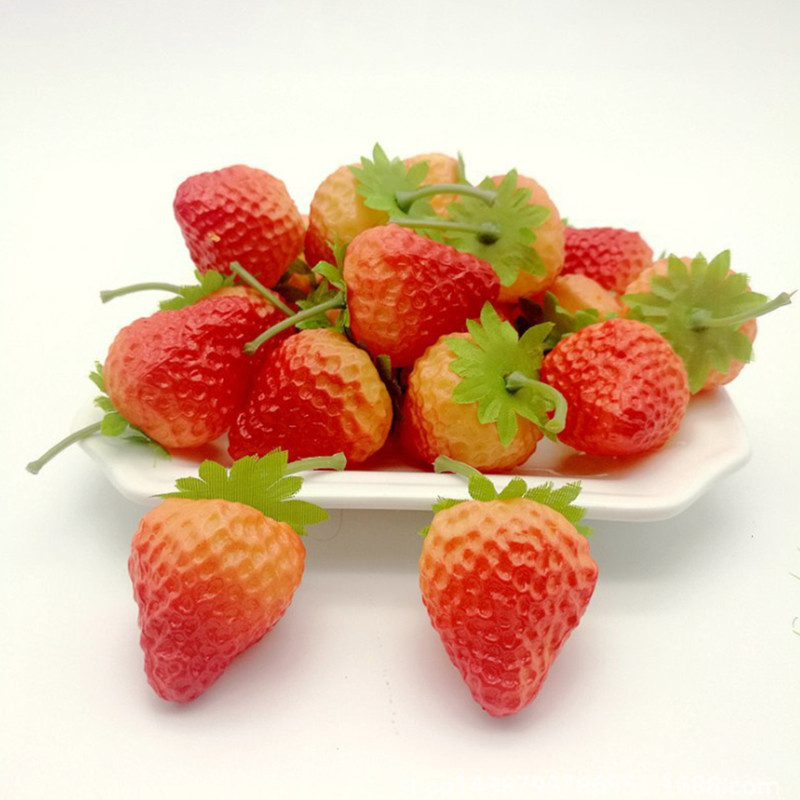 Kunstlik maasikas DIY Kunstlikud puuviljad Lasteaed Plastikust võltspuuviljad jõuludeks Kodu pulmakaunistus