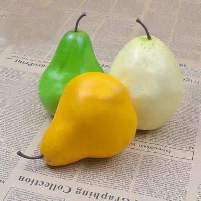 8 tk 9,5 cm * 8 cm roheline värv Kõrge imitatsioon Võlts kunstlik pirn Puuviljamudel ja kunstplastist võltsitud pirni viljad