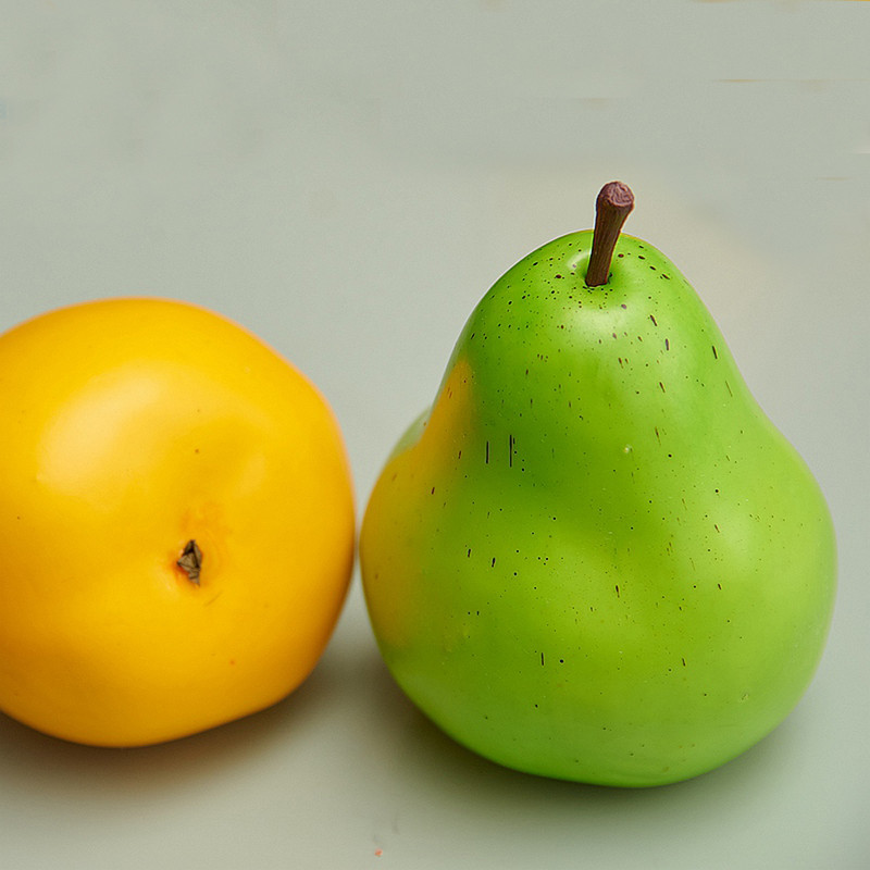 8 tk 9,5 cm * 8 cm roheline värv Kõrge imitatsioon Võlts kunstlik pirn Puuviljamudel ja kunstplastist võltsitud pirni viljad