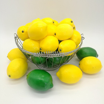 Висока симулация на плодове лимон фалшив жълт зелен лимон фото реквизит плодове домашен изкуствен сорт лимон плодове магазин модел декор