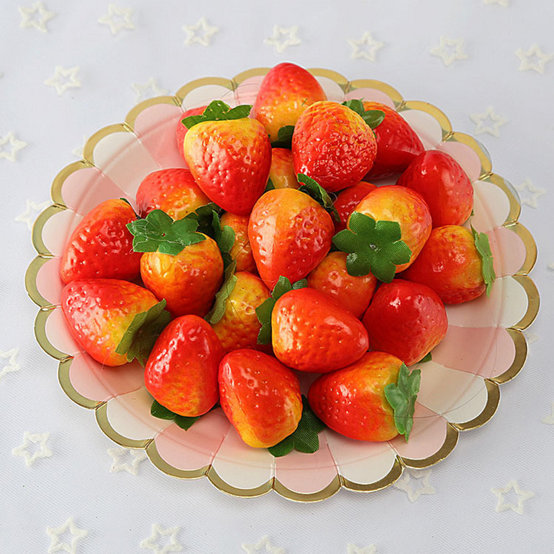 5/10 tk tehispuuvilja võltsvahust maasikasimulatsioon maasika käsitöö fotograafia rekvisiidid puuviljamudel ja juurviljadekoor