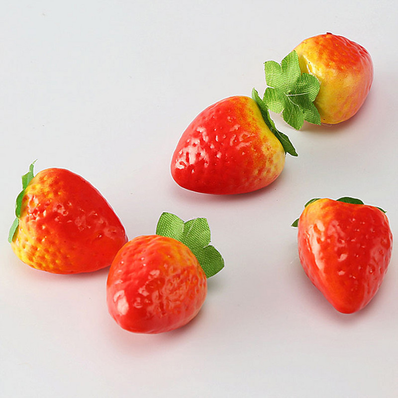 5/10 tk tehispuuvilja võltsvahust maasikasimulatsioon maasika käsitöö fotograafia rekvisiidid puuviljamudel ja juurviljadekoor