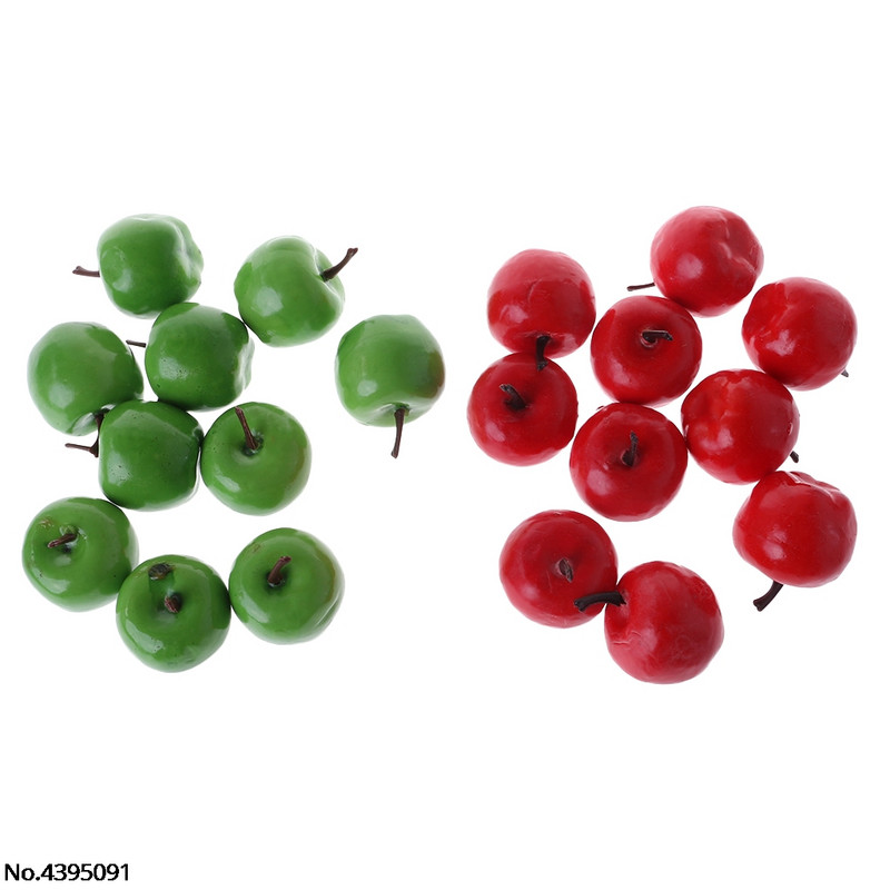 20 tk Elutruu simulatsioon Kunstlik Apple Fake Fruit Disply kodupeokaunistus