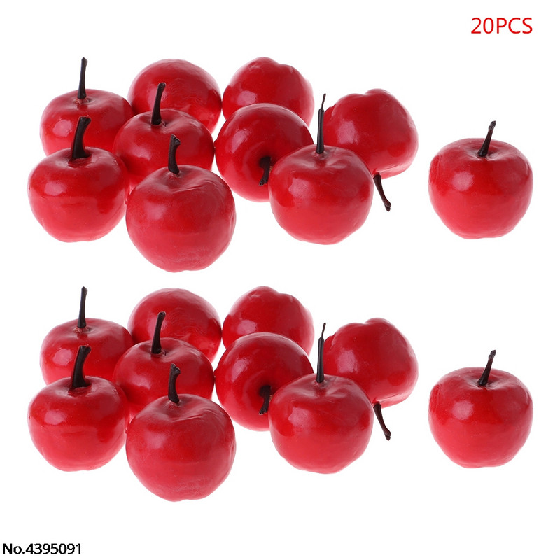 20 tk Elutruu simulatsioon Kunstlik Apple Fake Fruit Disply kodupeokaunistus