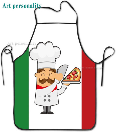 Italy Flag Cartoon Chef Pizza Apon Theme Cooking Chef Work Shop Γυναίκες Άντρες Ενήλικες Κορίτσι Παιδί Υφαντές Ψήσιμο μπάρμπεκιου Κουζίνα ψησίματος