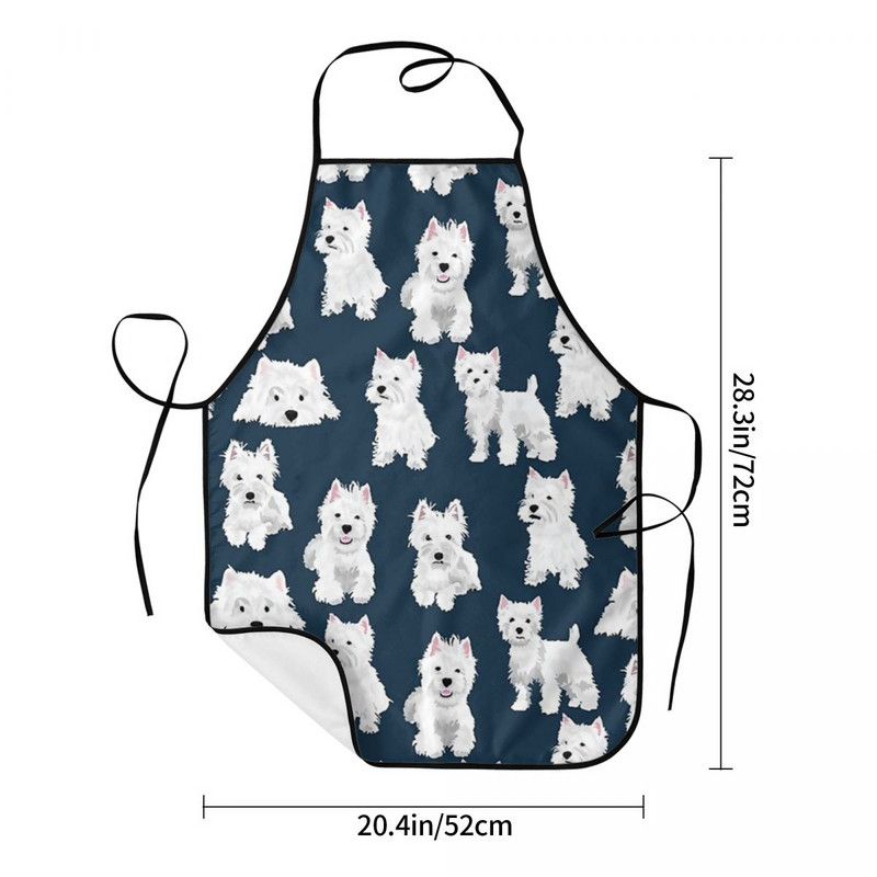 Westie põll Unisex Funny Kitchen Bibs Polüester majapidamispuhastus Pinafore