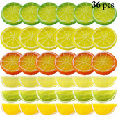36PCS Umjetno voće Realistični uredski ukrasi Simulacija kriške limuna Lažni blok limuna Rekviziti za fotografiranje vjenčanja Kućni dekor