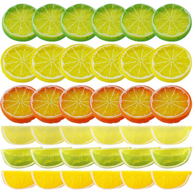 36PCS Umjetno voće Realistični uredski ukrasi Simulacija kriške limuna Lažni blok limuna Rekviziti za fotografiranje vjenčanja Kućni dekor