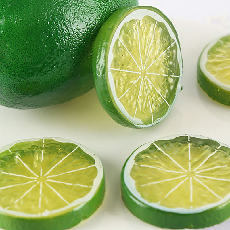 36PCS Umjetno voće Realistični uredski ukrasi Simulacija kriške limuna Lažni blok limuna Rekviziti za fotografiranje vjenčanja Kućni dekor