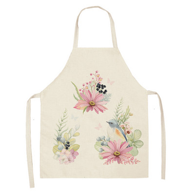 Puuvillane Linane BullDog Dog Print Köökpõlled Unisex Peokookimine Pudipõll Naljakas Pinafore Puhastuspõll Delantal Cocina Delantal