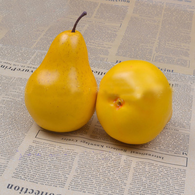 8 τμχ 9,5cm*8cm Κίτρινο χρώμα Υψηλής απομίμησης Ψεύτικο τεχνητό αχλάδι Μοντέλο φρούτων & τεχνητό πλαστικό ψεύτικο προσομοιωμένο φρούτο αχλαδιού