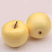 8 tk 8 cm suurusega plastist võltsitud tehislik simuleeritud kollase õuna vilja mudel