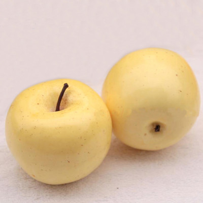 Πλαστικό ψεύτικο τεχνητό προσομοιωμένο μοντέλο κίτρινου μήλου μεγέθους 8 τμχ