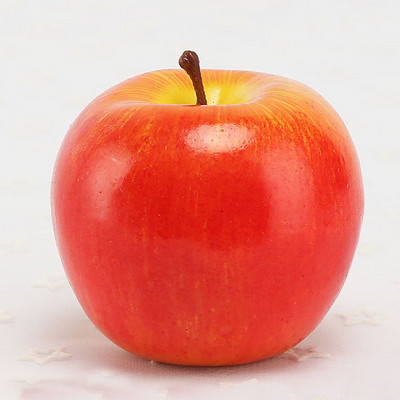 8 tk 8 cm suurusega plastist võltsitud tehislik simuleeritud kollase õuna vilja mudel