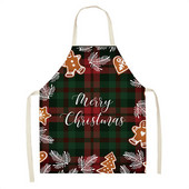 Elan în carouri Moș Crăciun șorț de Crăciun Decor de Crăciun Fericit pentru acasă, femei, gătit acasă, coacere, talie, bavetă Delantal Cocina 68x55cm