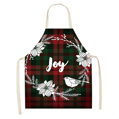 Elan în carouri Moș Crăciun șorț de Crăciun Decor de Crăciun Fericit pentru acasă, femei, gătit acasă, coacere, talie, bavetă Delantal Cocina 68x55cm