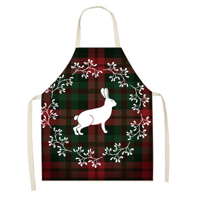 Elan în carouri Moș Crăciun șorț de Crăciun Decor de Crăciun Fericit pentru acasă, femei, gătit acasă, coacere, talie, bavetă Delantal Cocina 68x55cm