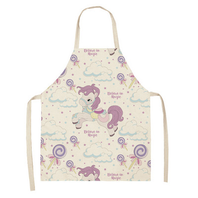 1 tk Rainbow Horse Pattern Restorani kokapõlled naistele Antifouling Varrukateta Pinafore Köögis küpsetamise Toiduvalmistamise tarvikud