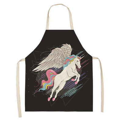1 tk Rainbow Horse Pattern Restorani kokapõlled naistele Antifouling Varrukateta Pinafore Köögis küpsetamise Toiduvalmistamise tarvikud