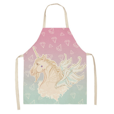 1 tk Rainbow Horse Pattern Restorani kokapõlled naistele Antifouling Varrukateta Pinafore Köögis küpsetamise Toiduvalmistamise tarvikud