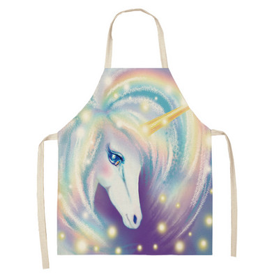 1 tk Rainbow Horse Pattern Restorani kokapõlled naistele Antifouling Varrukateta Pinafore Köögis küpsetamise Toiduvalmistamise tarvikud