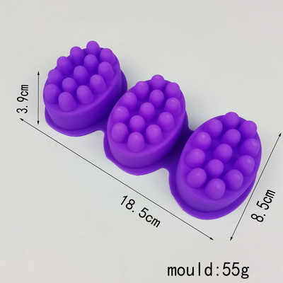 3D ručno rađeni silikonski kalupi za sapun Terapeutska masažna šipka Alati za izradu kalupa Uradi sam ovalnog oblika Sapuni od eteričnih ulja Smola Rukotvorinski alati