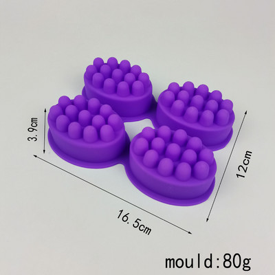 3D rokām gatavotas silikona ziepju veidnes masāžas terapijas bārs Veidņu izgatavošanas rīki DIY ovālas formas ēteriskās eļļas ziepes sveķu amatniecības instrumenti