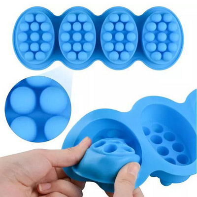 3D rokām gatavotas silikona ziepju veidnes masāžas terapijas bārs Veidņu izgatavošanas rīki DIY ovālas formas ēteriskās eļļas ziepes sveķu amatniecības instrumenti