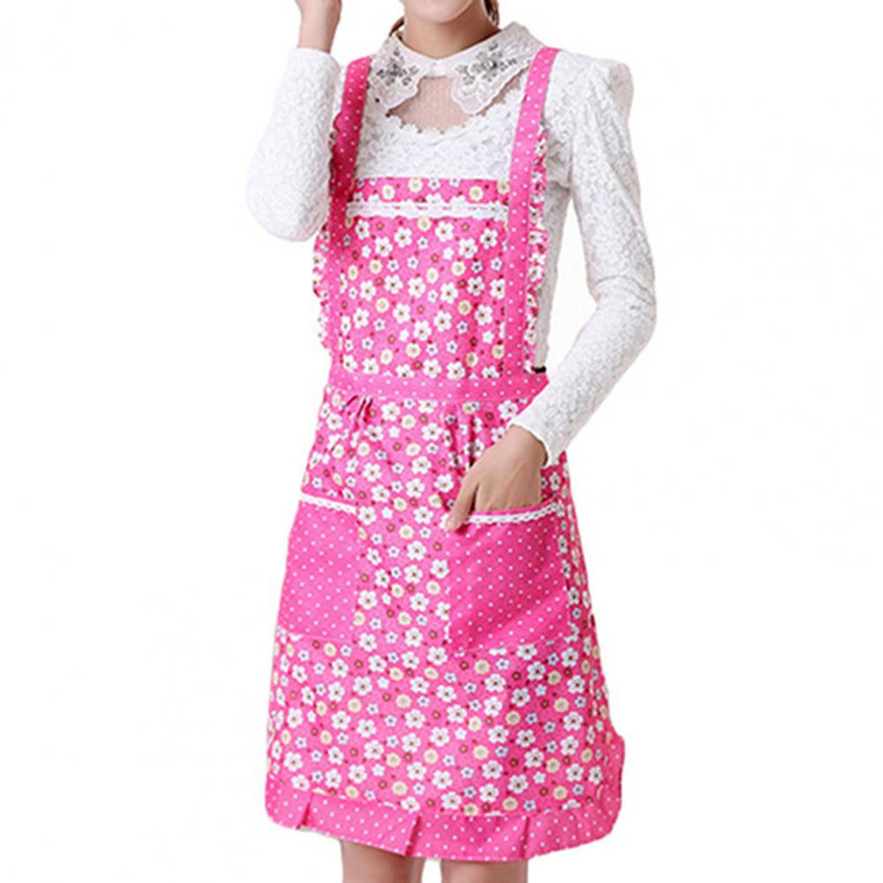 Köök Toiduvalmistamine Naiste põll Trükitud taskud Kadumatu Ei Pilling Pinafore Kleit Küünesalongi Põll naistele Küpsetamine