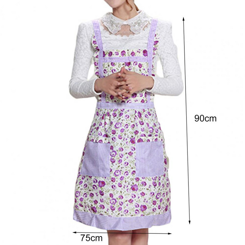 Köök Toiduvalmistamine Naiste põll Trükitud taskud Kadumatu Ei Pilling Pinafore Kleit Küünesalongi Põll naistele Küpsetamine