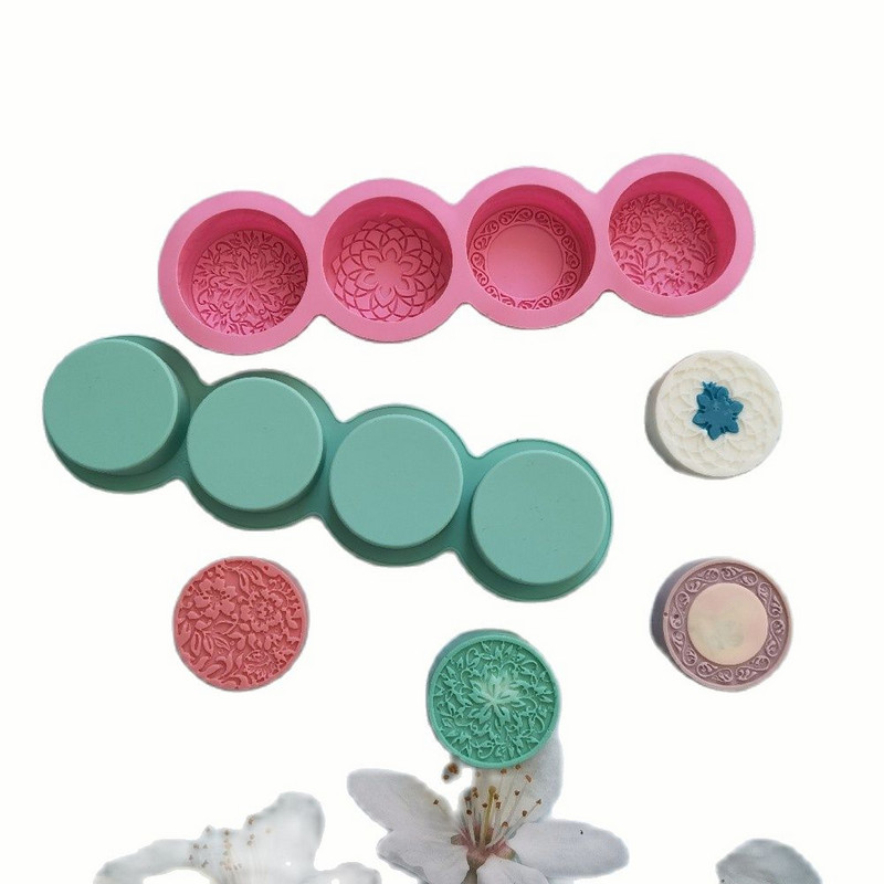 3D käsitsi valmistatud silikoonseebivormid 4 lilletüüpi kangid vormide valmistamise tööriistad käsitsi valmistatud ümmarguse kujuga seebid vaiguga käsitöö