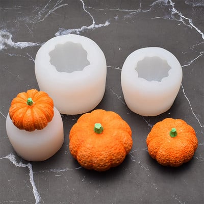 3D-mini kõrvitsa kujuga silikoonvorm DIY käsitööna valmistatud seebiküünal aroomiteraapia kipsvormi vaiguvormid Halloweeni peokaunistus