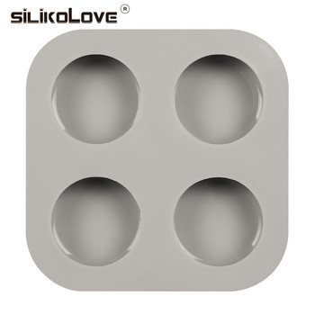 SILIKELOVE Овална форма за сапун с 4 кухини Силиконови форми за правене на сапун 3D ръчно изработени форми за сапун Силиконови форми за сапун