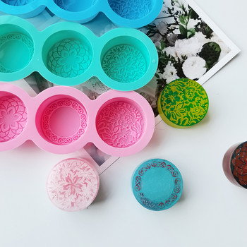 Нови 3D ръчно изработени силиконови форми за сапун с 4 кухини 4 вида цветя Инструменти за изработване на форми за пръчки Ръчно изработени DIY сапуни с кръгла форма Смола Craft
