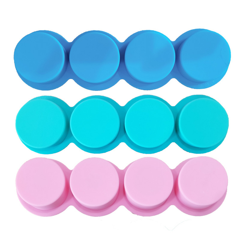 Jaunas 4 dobuma 3D rokām darinātas silikona ziepju veidnes 4 ziedu veidu stieņi veidņu izgatavošanas rīki ar rokām gatavoti apļveida formas ziepes, sveķu amatniecība